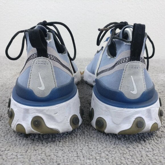 Nike React Element 55 Indigo Fog Mens Size 10 Running Shoes Blue BQ6166-402 Low - Picture 9 of 11